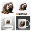 Porcupine Stickers, Forest Animal Mugs & Cups, Covering Marks, Car