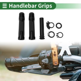 Partuto 7/8" 22mm 15/16" 24mm Motorcycle Hand Grips Cover Kit Non Slip Aluminum Alloy Rubber Handlebar Hand Grips Black 1 Set Rhombus Pattern