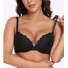 Lemorosy Women's Floral Lace Cups Underwired Bra Push Up Padded
