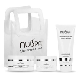 Set de cuidado de la piel Crema facial iluminadora de noche, crema para debajo de los ojos, limpiador facial, humectante facial con Hya               