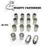 MIGHTY FASTENERS Acorn Lug Nuts, 1/2"-20 Thread, 304 Stainless Steel,