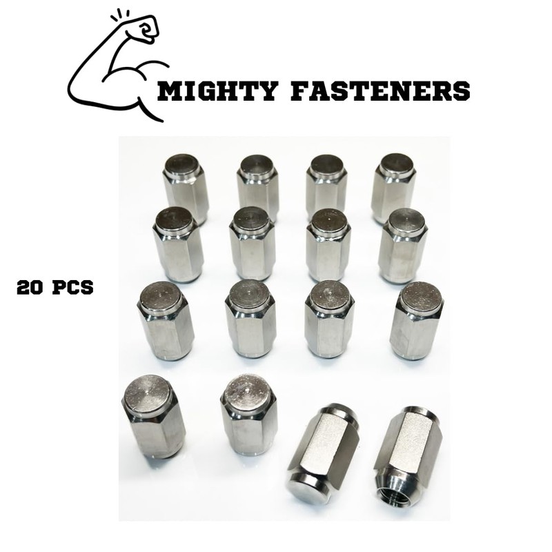 MIGHTY FASTENERS Acorn Lug Nuts, 1/2"-20 Thread, 304 Stainless Steel,