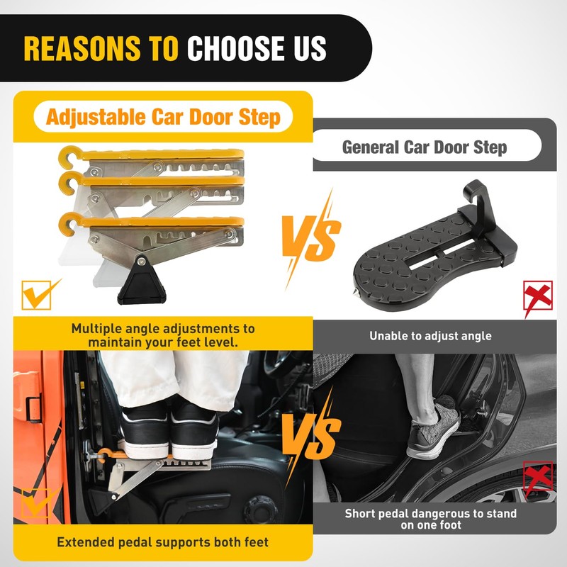 Nilight Car Door Step Universal Aluminum Latch Step for Car