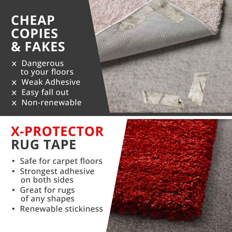 X-Protector Rug Tape for Carpet - 12 Pcs Set -