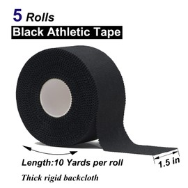 ADMITRY Athletic Tape,5 Pack Black Sports Tape,Strong Stick No Sticky Residue for Hockey Climbing Sports Medical Splints
