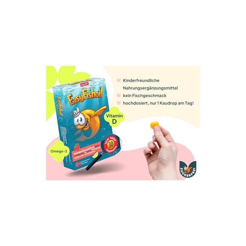 EasyFishoil Omega 3 Jelly for Children with D3 for 30