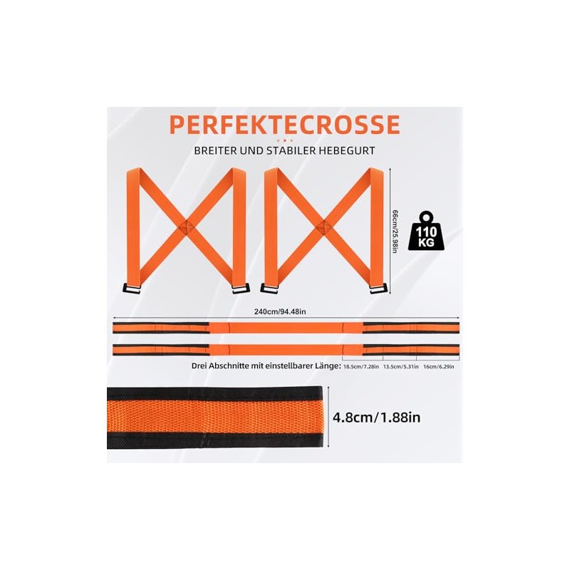 Lifting Straps for Movers,2 Pcs Anti-Slip Moving Straps Carrying Straps,2-Person