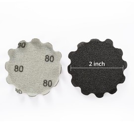Dazefree 2 Inch Sanding Discs 50Pcs, 120 Grit Sandpaper, Wet Dry Silicon Carbide Hook and Loop Flex Edge Wavy Sand Paper for Drill, Bowl Sanders, Drill Sanding Attachments, Edge Sanding Tools