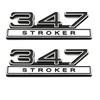 2pcs 347 Liter 5.7 Stroker Engine Emblems Badge 3D Decals