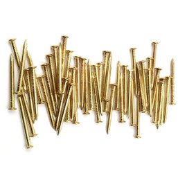 Design61 50 x Steel Pins Steel Nails Skirting Board Pins Nail 2.5 x 40 mm Brass-Plated