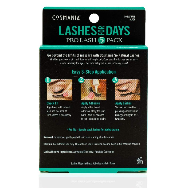 Cosmania Lashes for Days False Eyelashes (So Natural) - Easy