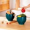 Metal Colander with Wood Handle, Powder Coated Steel Large Kitchen