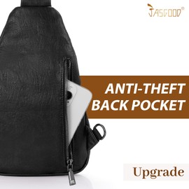 JASGOOD Anti Theft Small Sling Bag for Women Leather Fanny Packs Crossbody Bags Trendy Anti-Theft Sling Purse for Travel