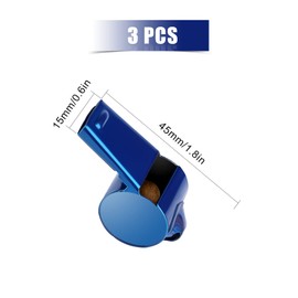 SAVITA 3pcs Stainless Steel Whistles with Lanyard, Super Loud Premium Metal Sports Whistles Bulk for Outdoor Activities PE Classes Coaches Polices Referees Teacher Emergency (Blue)