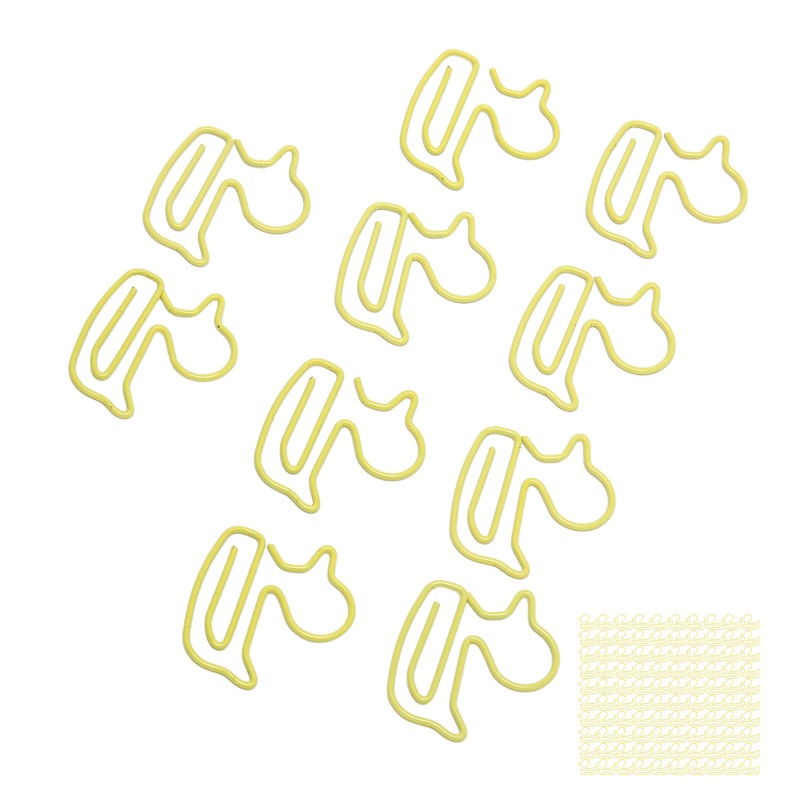100Pcs Paper Clips Yellow Duck Shape Lightweight Portable Electroplating Process