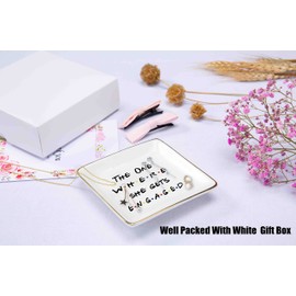 Engagement Gifts for Women-Bride to Be-Newly Engaged Gift-Bridal Shower Gifts for Her-Bachelorette Party Gifts-The One Where She Gets Engaged- Ceramic Jewelry Holder Ring Dish Trinket Tray-Friends TV