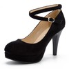 Women's Platform High Heels Closed Toe Pumps Strappy Cross Ankle