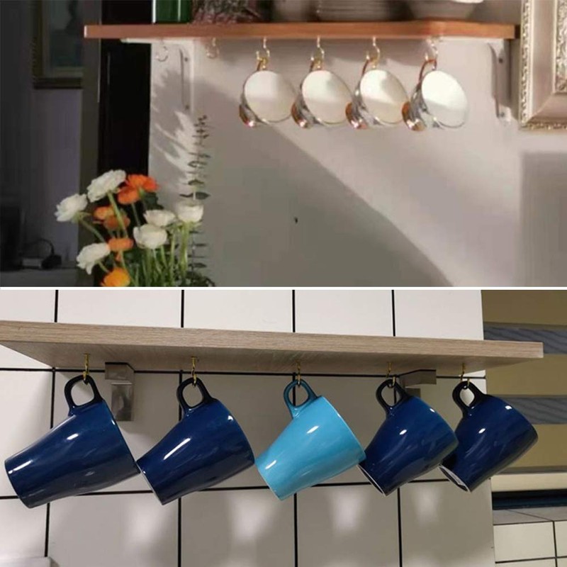 xiaozhenjida 50 Pcs Screw-in Ceiling Hooks Screw Hooks Cup Hooks