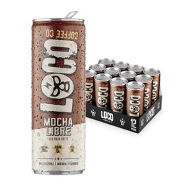 Loco Coffee Mocha Oat Milk Latte Cold Brew Coffee [Mocha] 11 Ounce Can, 12 Count | Medium Roast, 200mg Caffeine | Gluten Free and Dairy Free | Zero Sugar, Low Calorie Iced Coffee