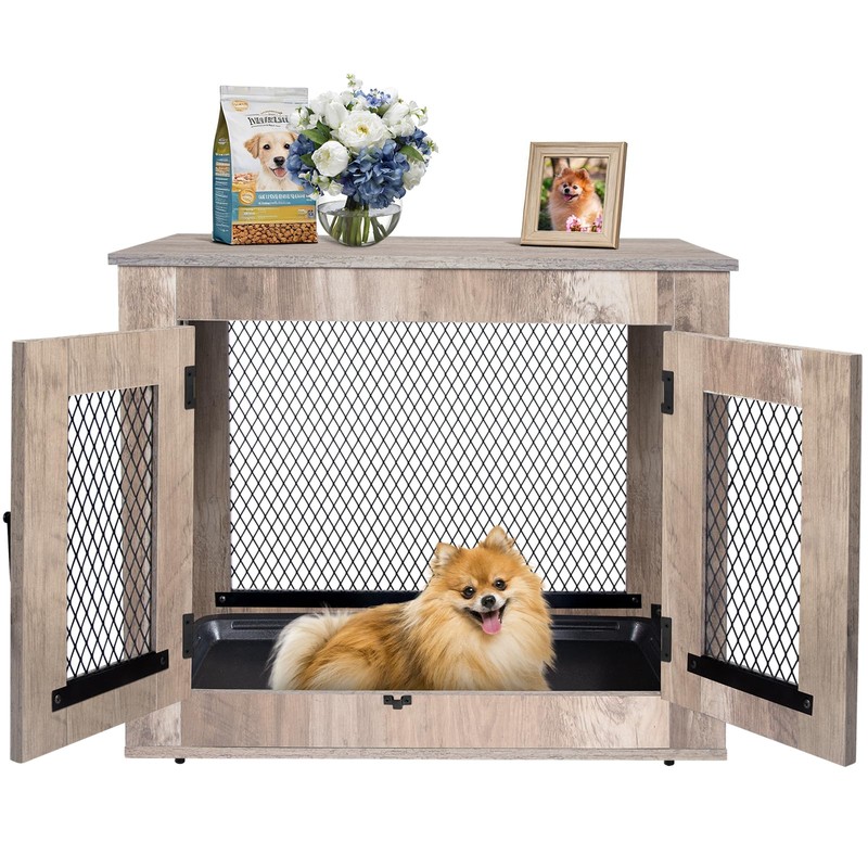 Agitree Pet Crate Furniture End Table - Rustic Style Small