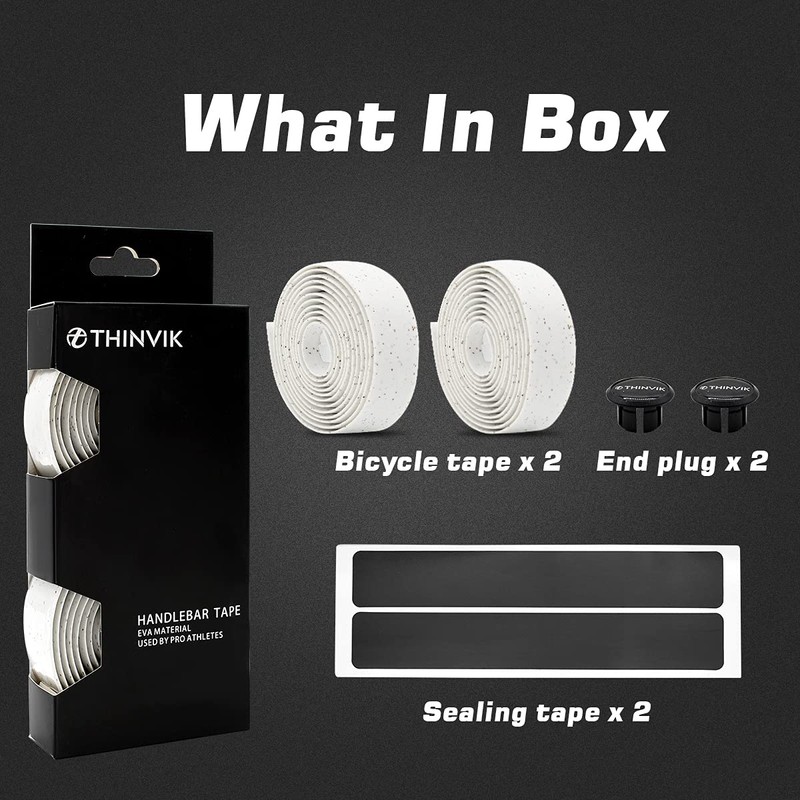 Thinvik EVA Cork Bike Handlebar Tape–Environmental Bicycle Bar Tape, Anti-Slip