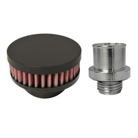 CFM Performance 1-0302-4 Baffled Billet Valve Cover Breather Filter Oil Cap compatible with '06-20 Jeep Grand Cherokee SRT-8 SRT 6.1 6.4 HEMI (Not Hellcat) (Flat Black)