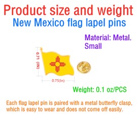 12/25/50/100pcs small Metal New Mexico State Flag Lapel Pin Waving New Mexico Flag Pin for Suit Jacket Bulk (25)