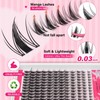 PROLASHBEAUTY Fairy Lash Clusters Invisible Band Manga Lashes for Daily