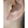 Two Hole Earring Double Piercing V Stud Chevron Multiple Lobe