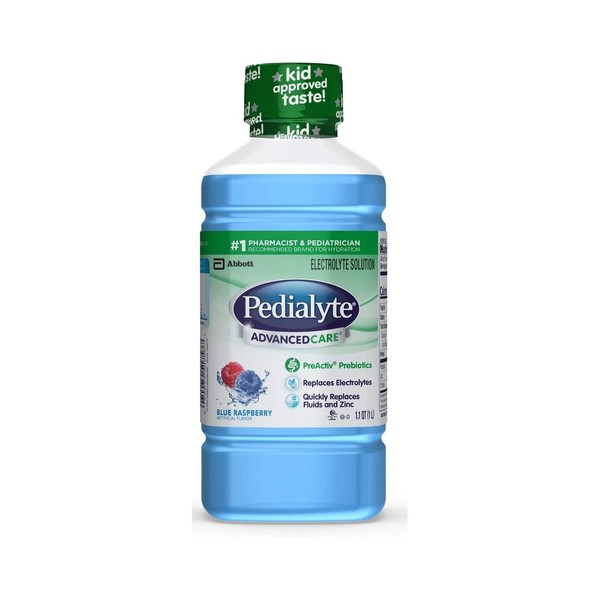 Pedialyte AdvancedCare Electrolyte Rehydration Solution Blue Raspberry 1 L
