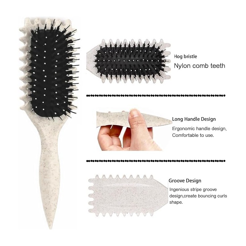 2PCS Cepillo para Cabello Rizado para Mujeres, Cepillo Definidor de