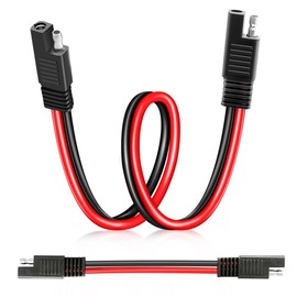 SAE to SAE Extension Cable 1FT, 14AWG Heavy Duty Pure Copper Connector Quick Connect and Disconnect Wire Harness for Solar Panel, Motorcycles, Car, Truck, RVs, Tractors, ATV, Boat, Trolling Motor