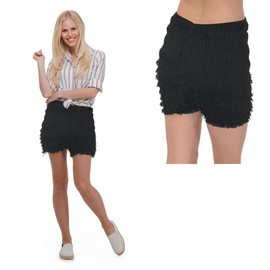 Malco Modes Knee-Length Ruffle Bloomers for Women, Vintage Lace Shorts, Festival Dancewear, Lolita Bottom, Layered Boy Short Black