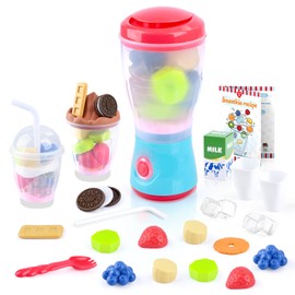 PLAY Smoothie Mixer for Children, Children's Kitchen Accessory Set with Mixer, Food Toy, Realistic Movements, Lights & Sounds, Play Kitchen Accessory Set for Children 3+