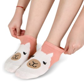 Benefeet Sox - Calcetines cortos de verano para mujeres y niñas, diseño novedoso, diseño de colores divertidos, Paquete de 5 alpaca, Talla única
