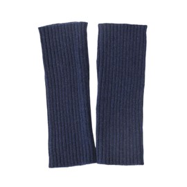 Prettystern Women's Hand Warmers Fingerless Gloves in Cashmere 100% Cashmere Cuffs Sleeves, Collection 24 - Dark Blue, One size