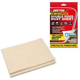 Dekton Double-Sided Dust Sheet – Heavy-Duty, Reusable Dust Cover for Protection During Renovation | Water-Resistant, Tear-Resistant Fabric | Ideal for Floors, Furniture & Surfaces