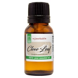 GreenHealth Clove Leaf - 1/2 fl oz (15 ml) Glass Bottle - 100% Pure Essential Oil