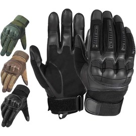 Wegodal Indestructible Protective Tactical Full-Finger Gloves, Heavy Duty Tactical Gloves Riding Work Outdoor Sport Men Gloves, Camping Gloves Touchscreen Motorcycle Tactical Gloves (Black, L)
