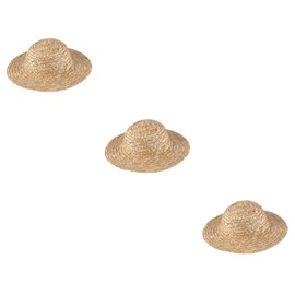 Operitacx 3 STK Damenhüte, Mützen Mädchen Mini-Strohhüte Hut weben Handdekor Requisiten zum Selbermalen Kinder Strohhut selber Machen Miniatur schmücken Sonnenhut Kunsthandwerk Junge Hölzern