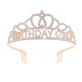 BIRTHDAY GIRL Crystal Rhinestones Tiara for Princess Queen Happy Birthday Party Decorations Comb Headband Crown Girl