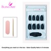 Bling Art False Nails Black Matt Ballerina Coffin 24 False