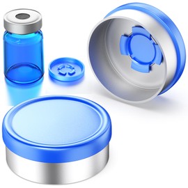 20mm Flip Off Caps Burr-free Flip Top Caps Aluminum-Plastic Caps Single Tone Flip Top Seals for Glass Vial 100 Pcs By ZHANXUBIO (20mm, Blue)