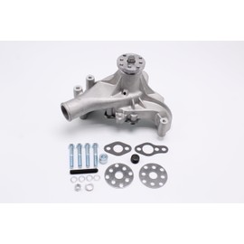 1 SET SHLPDFM Natural Color Satin Long Water Pump with Aluminum Impeller Fits for Small Block Chevy SBC 283 327 350 383 400 V8