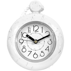 Bathroom Clock, Waterproof Clock, Wall Clock, 2-Way Wall Clock, Waterproof, Silent, Includes Strap and Stand, Waterproof Watch, For Bathroom, Kitchen, Bath, Home, Stylish