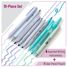 Mr. Pen- Journaling Kit, 10 Pack Blue Pens and Highlighters, Supplies Set, Markers, Bible Journaling