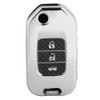 Carbon Fiber Style Folding Car Key Fob Cover Protective Case