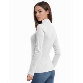 Women's 2 Pack Long Sleeve Turtleneck Thermal T-Shirts Mock Neck Underwear Fall Winter Base Layer Lightweight Tops