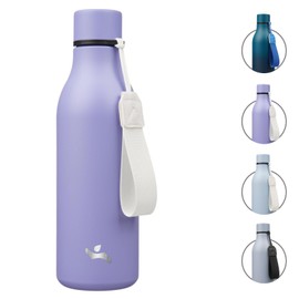 Insulated Water Bottle with Strap,18 oz Double Wall Stainless Steel Vacuum Bottles Metal Water Flask,Wisteria