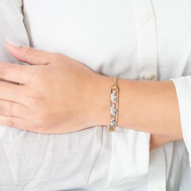 Barzel 18K Gold Plated Two Tone Elephant Bracelet
